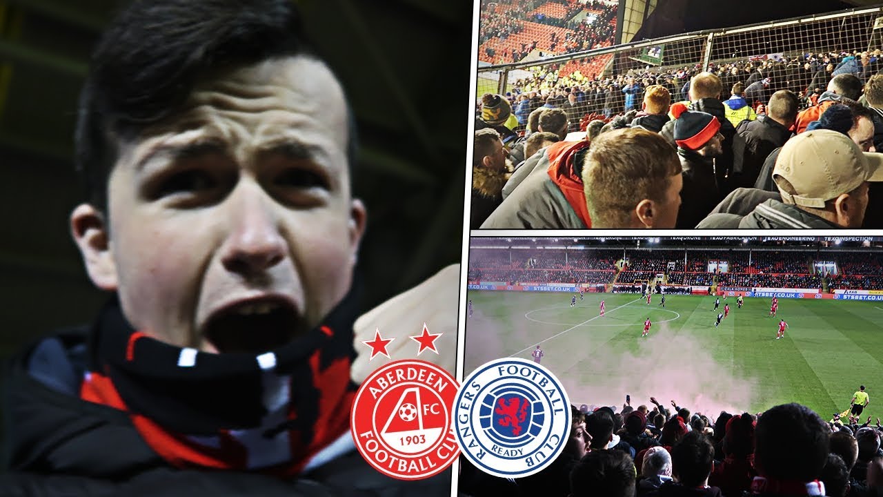 PYROS & CARNAGE - ABERDEEN 2 - 2 RANGERS - *FANS KICK OFF*