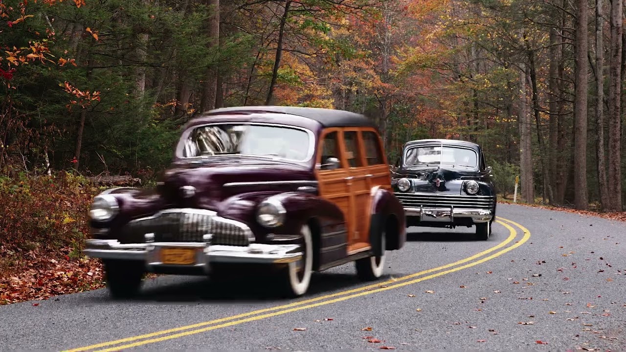 9 minutes of relaxing fall driving with American cars from 1942 | The NB Center