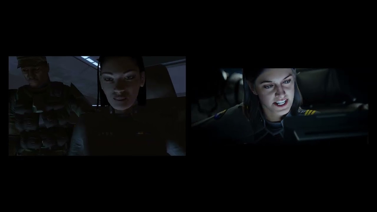 Halo 2 classic and Halo 2 Anniversary cutscenes side by side (first 14 minutes.) 4K