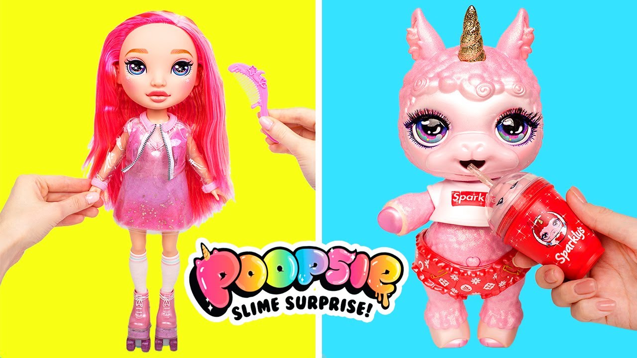 Magical Poopsie Surprise || Poopsie Rainbow Surprise And Pinky Llama With Glitter Slime
