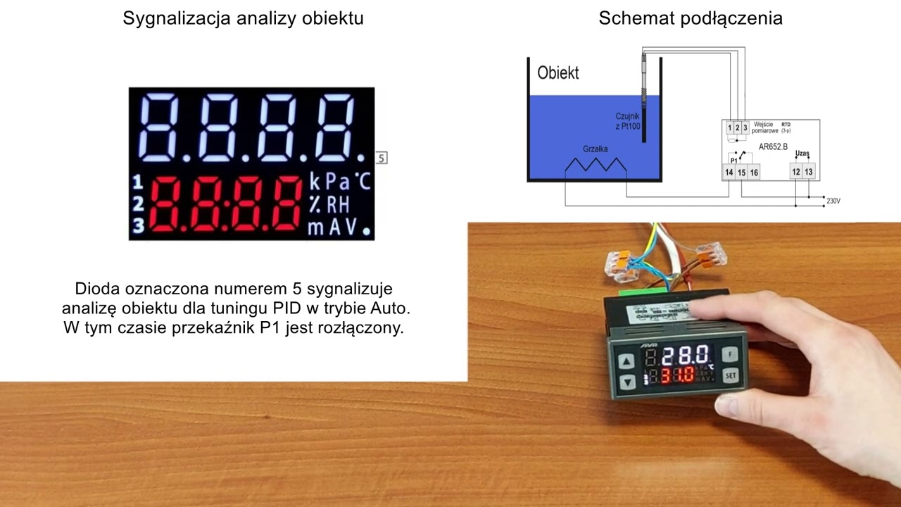 Regulator AR652.B, regulacja PID (napisy)
