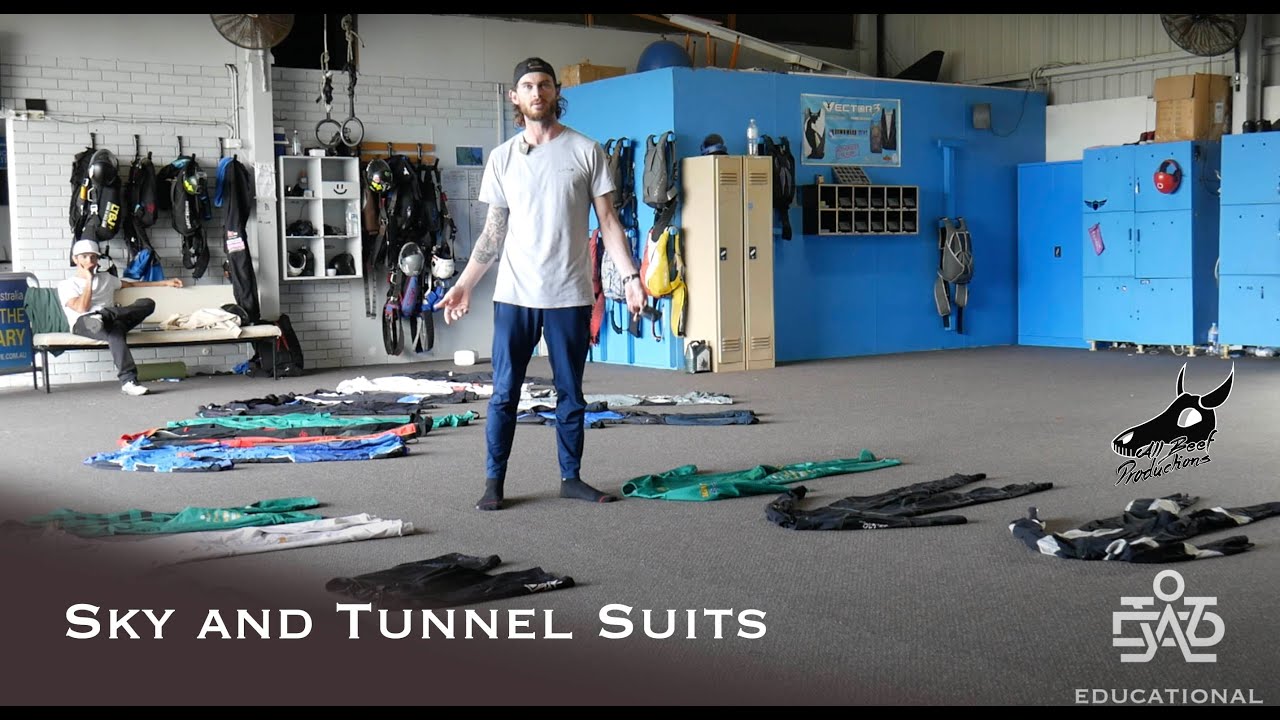 Skydiving and tunnel suits