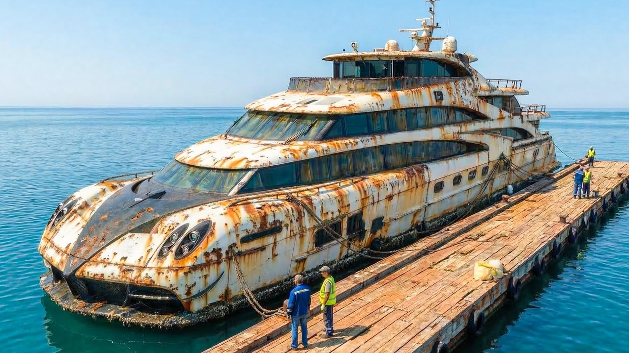 $90M Abandoned Pagani Superyacht Found Neglected in Marina | Full ASMR Restoration