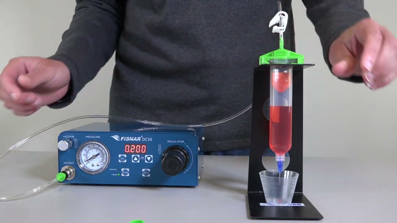 Fisnar Video - Filling a Syringe and Dispensing Low Viscosity Liquid with DC50