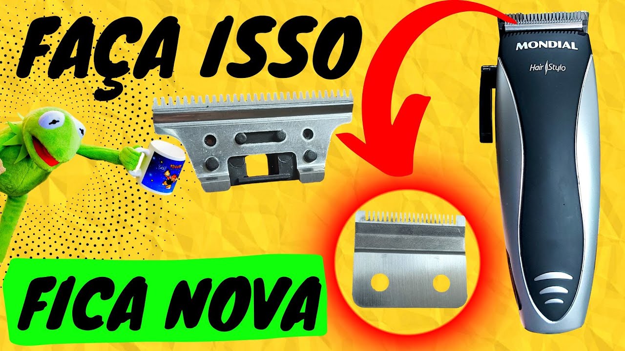 COMO AFIAR AMOLAR LAMINA DE MAQUINA DE CORTAR CABELO -DESMONTAR E MONTAR LUBRIFICAR