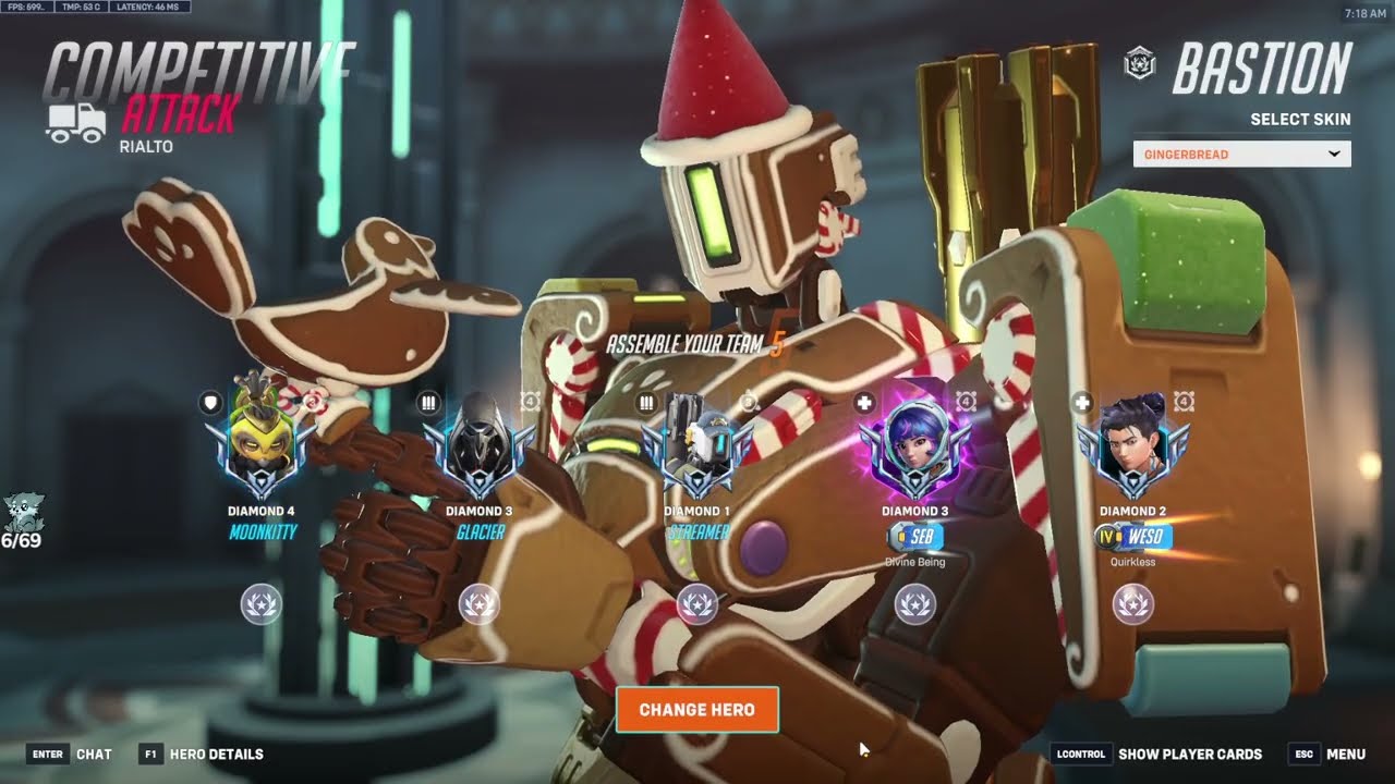 23K урона! IDDQD Геймплей за Вдову + Бастиона Overwatch 2, 20 сезон, Топ-500