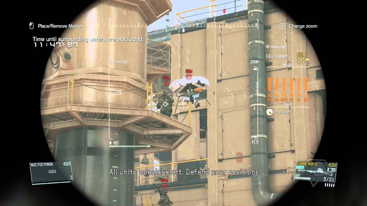 MGSV FOB Infiltration - Daylight nuke theft against S++ snipers in stealth