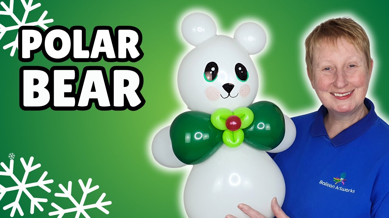 How to Make a Cute Balloon Polar Bear for Christmas 🎄 