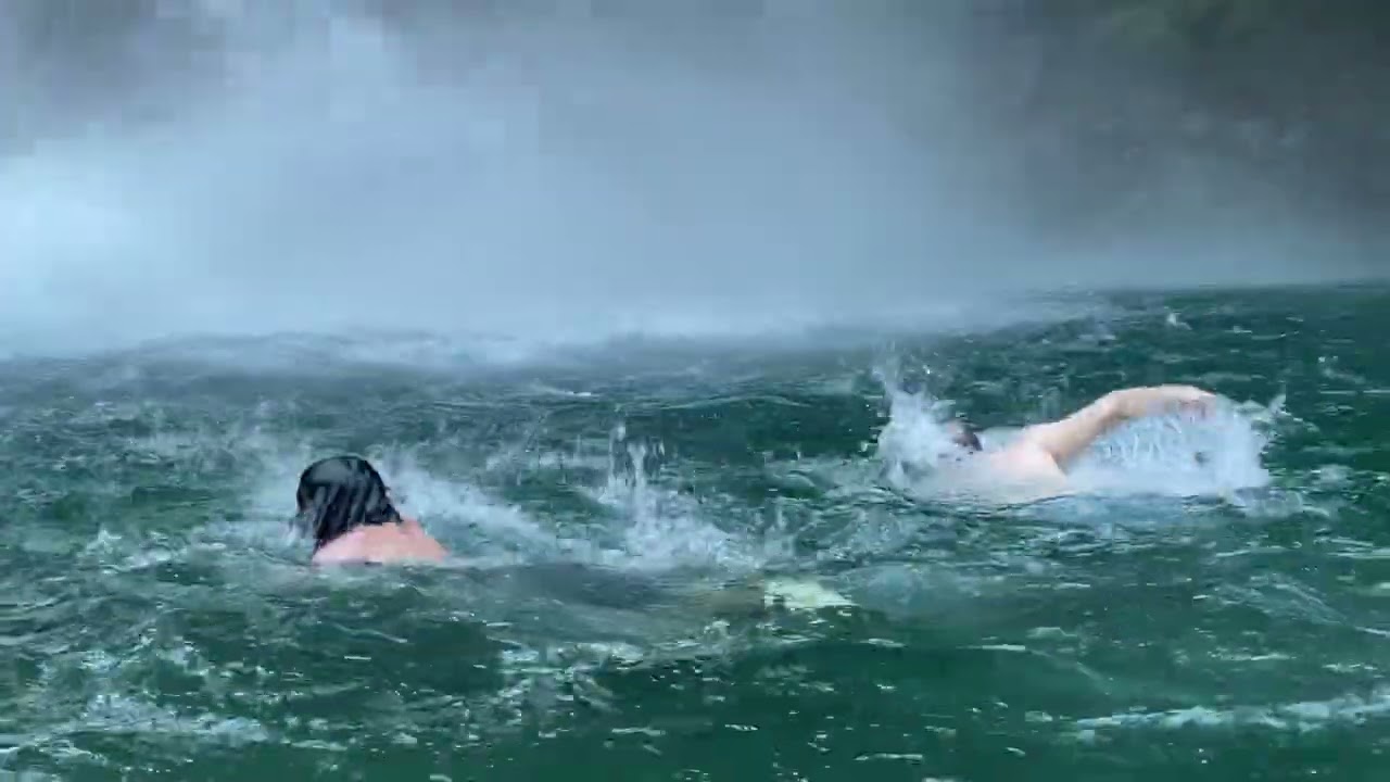 Swimming to ￼La Fortuna Waterfall