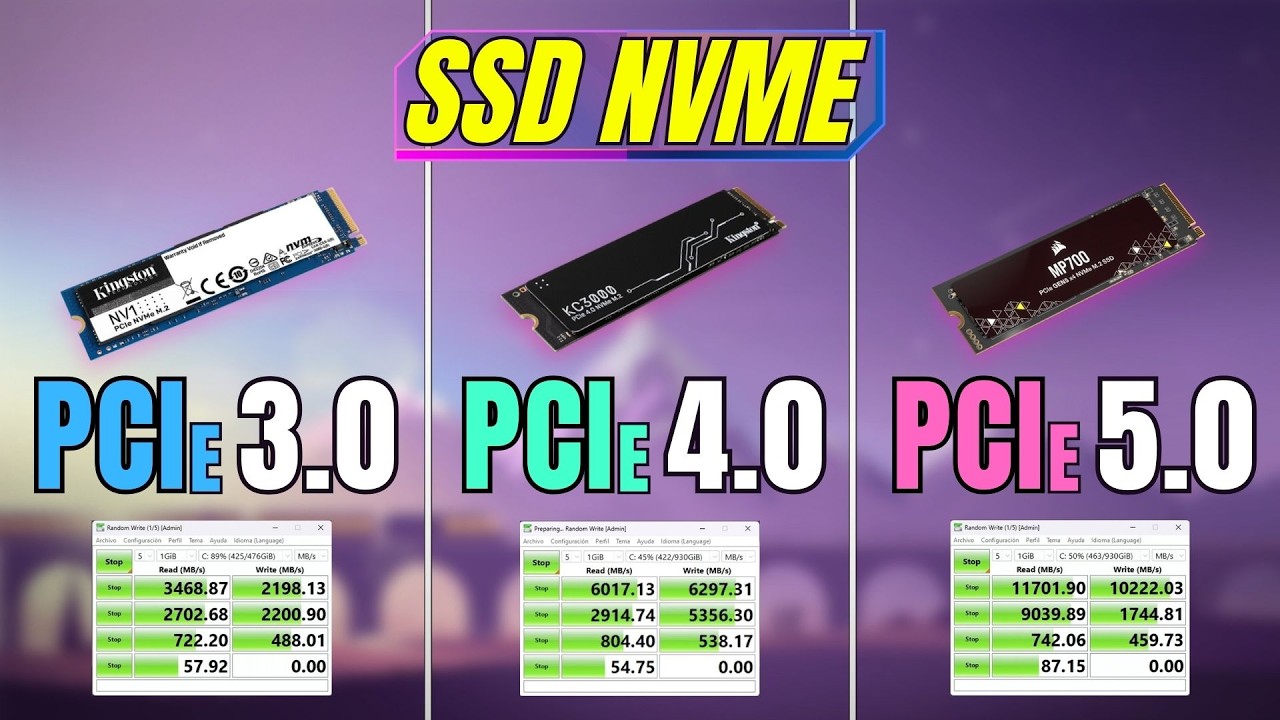 SSD PCIe 5.0 vs PCIe 4.0 vs PCIe 3.0 - &iquest;Cu&aacute;l es m&aacute;s R&aacute;pido? 🤔