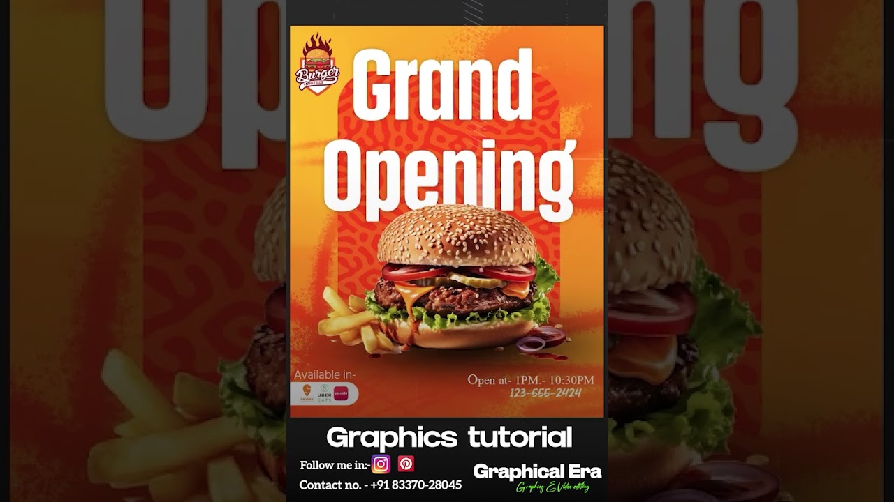 Fast FOOD Poster Design in Photoshop | #fastfood #burger #fooddesign #graphicsdesign