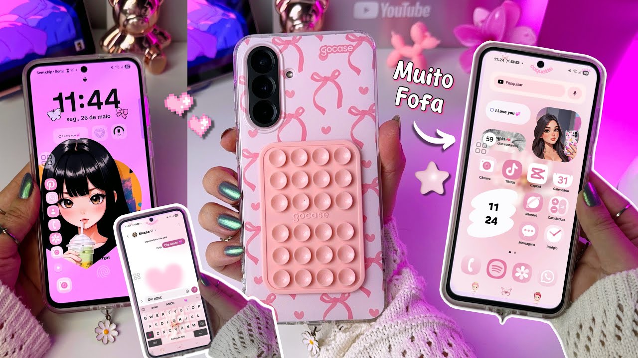 🎀 Personalização Delicada no Samsung A56 | Pink