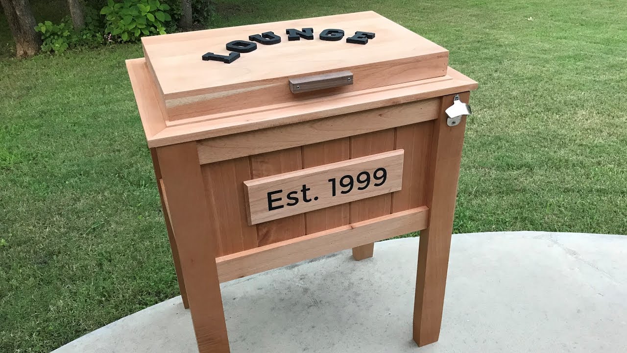 Ice Chest Patio Stand - Spanish Cedar