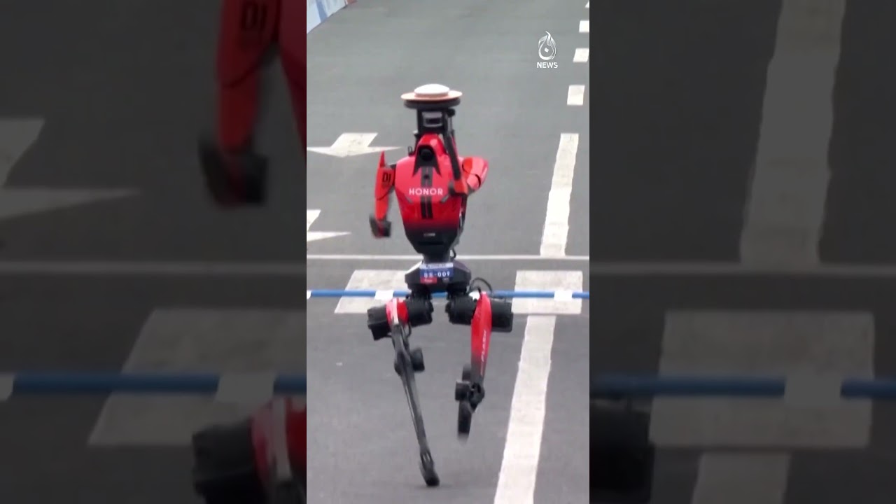 Beijing Humanoid Robot Marathon | China Showcases AI Robots Running Alongside Humans