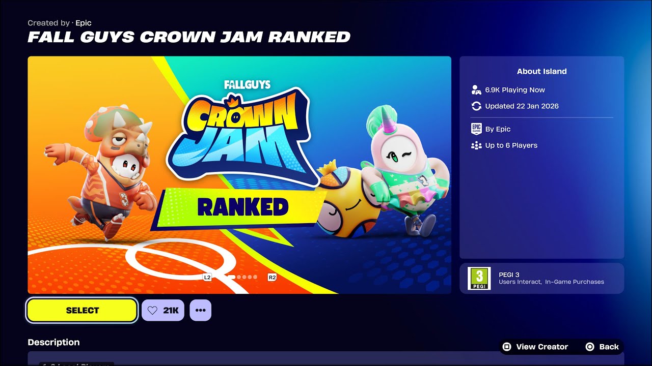 Fall Guys crown jam in fortnite gameplay