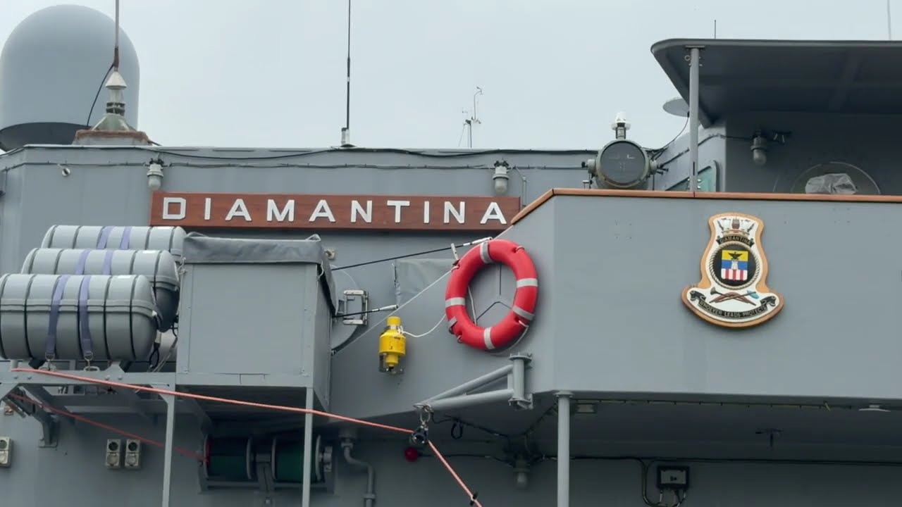 ⚓️ HMAS Diamantina (M86) Docked at Southport Yacht Club | Gold Coast Navy Ship Spotting 🇦🇺