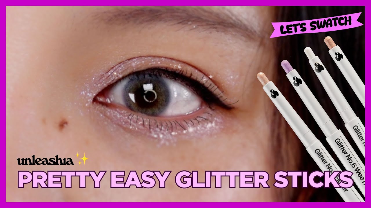 #SWATCH Unleashia Pretty Easy Glitter Stick 💖 | HIKOCO