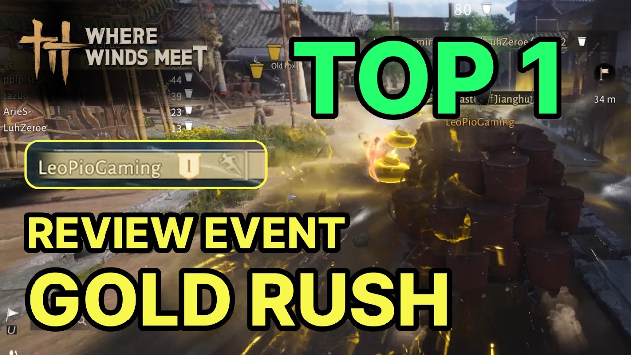 Trải nghiệm event Gold Rush - Ẵm luôn top 1 Kéo xe phân - #wherewindsmeet  #wwmcies4  #honkcup