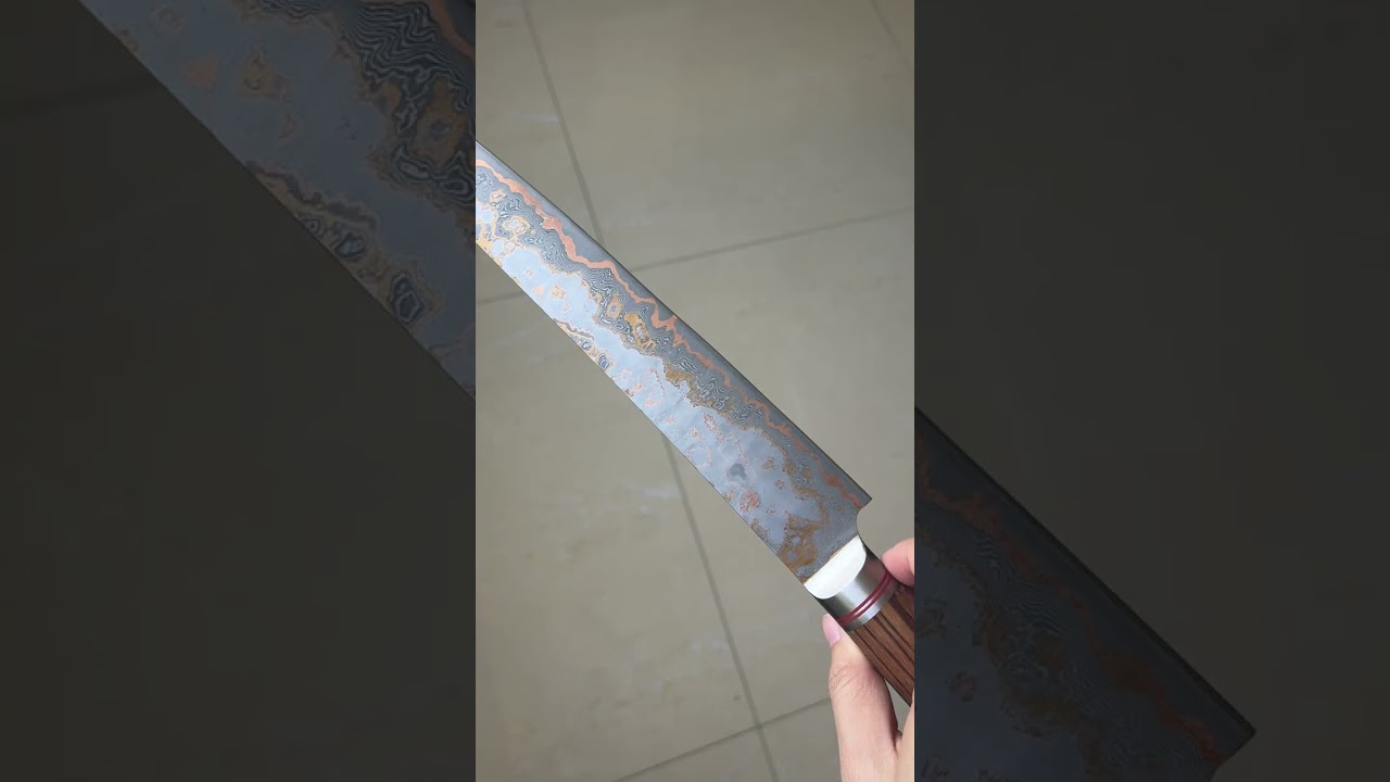 YOUSUNLONG New product New style Copper Hand-made Damascus Steel Kiritsuke Knife
