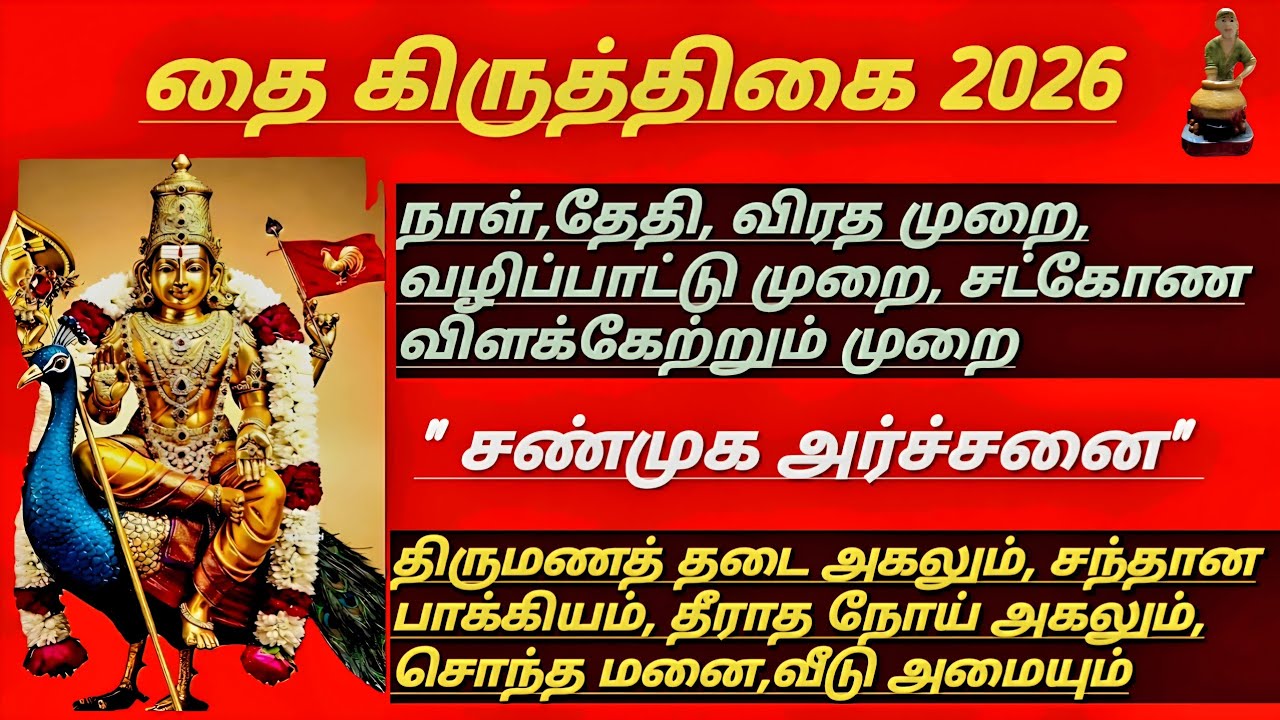 தை கிருத்திகை 2026 நாள் தேதி விரத முறை வழிபடும் முறை பிரசாதம் சரவணபவ விளக்கேற்றுதல் சண்முக அர்ச்சனை 