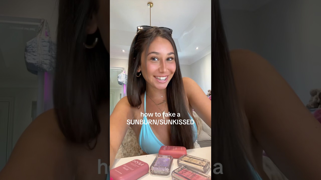 how to fake a SUNBURN/SUNKISSED! Highlighter available only 🤭 #nyxpartner #makeup #hacks #tips #fyp