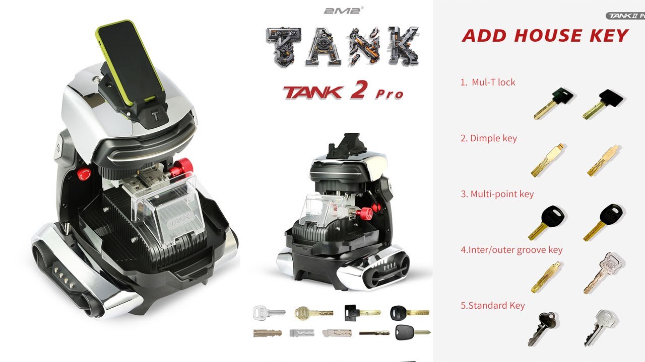 2024 New 2M2 Tank 2 Pro Key Cutting Machine Introduction- OBDII365