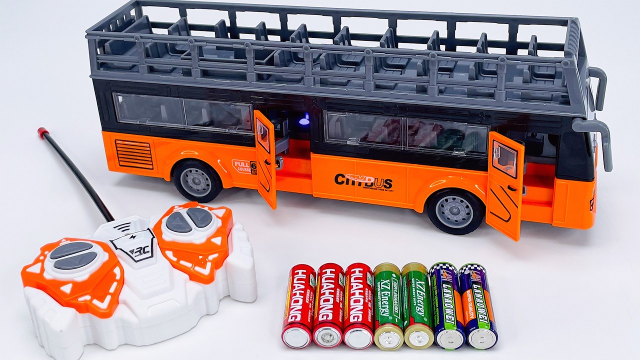 Unboxing RC City Bus, remote control trucks, Gas Sation police car, Electric Insect