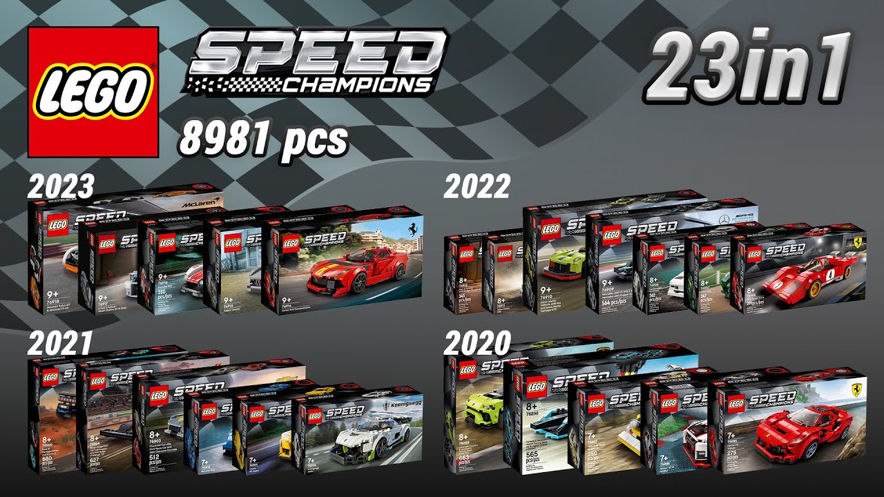 All LEGO® Speed Champions 2020, 2021, 2022 & 2023 (23in1)[8981 pcs] Instructions @TopBrickBuilder