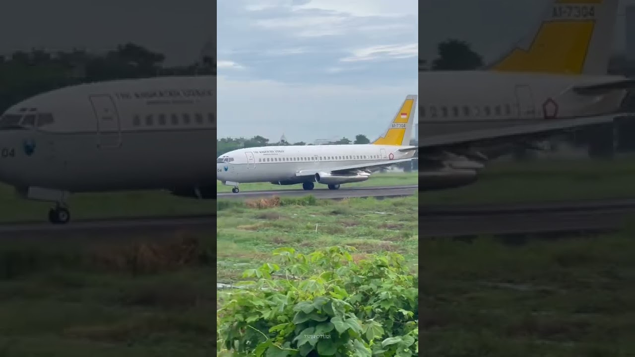 IDAF Boeing737-200 take off at Soewondo Air Force base (JT8D engine sound) #shorts #planespotting