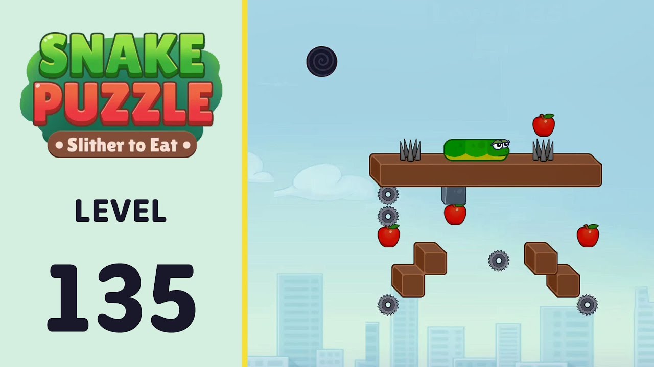 Snake Puzzle: Slither to Eat Level 135 | Every Puzzle Solved! 🎯