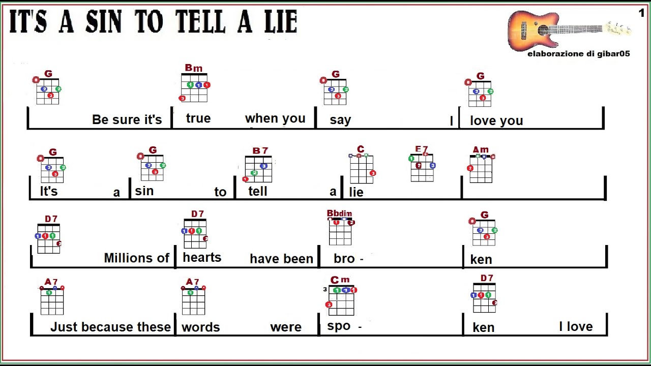 It's a sin to tell a lie  per ukulele