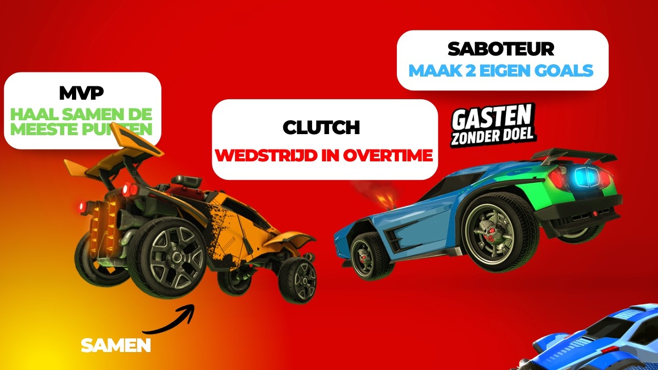 Gasten zonder doel spelen rocket league met geheime missies!