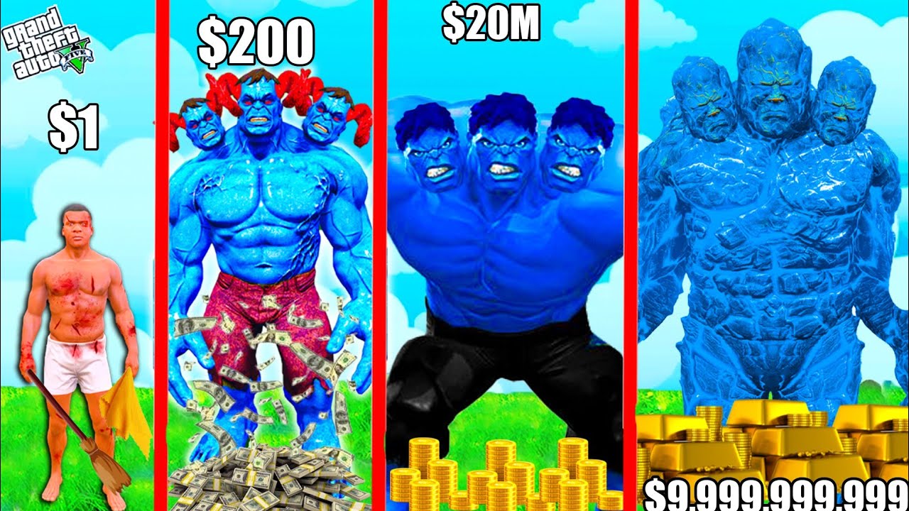 FRANKLIN Growing BIGGEST BLUE HULK In GTA 5!