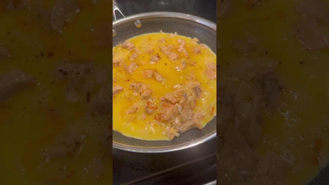 Simple breakfast Idea ! Salmon omelette
