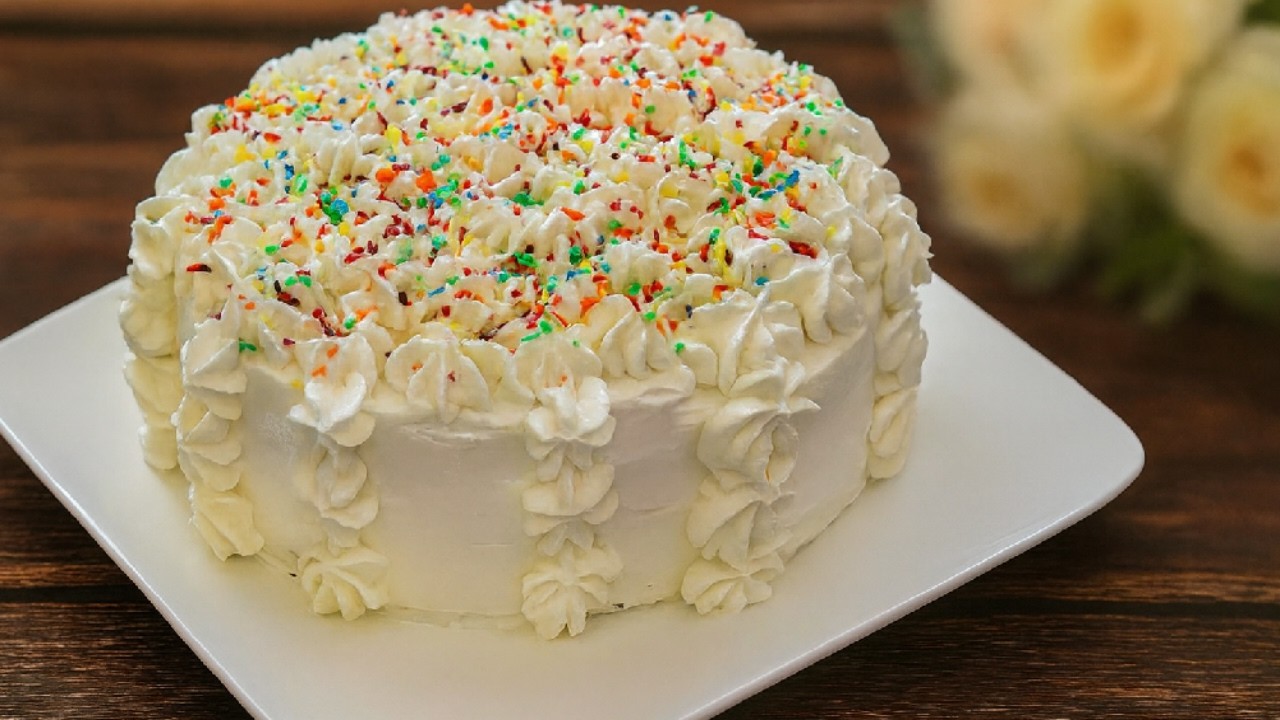 Easy Banana Cake Recipe with Rich Banana-Walnut Filling & Truffle Garnish