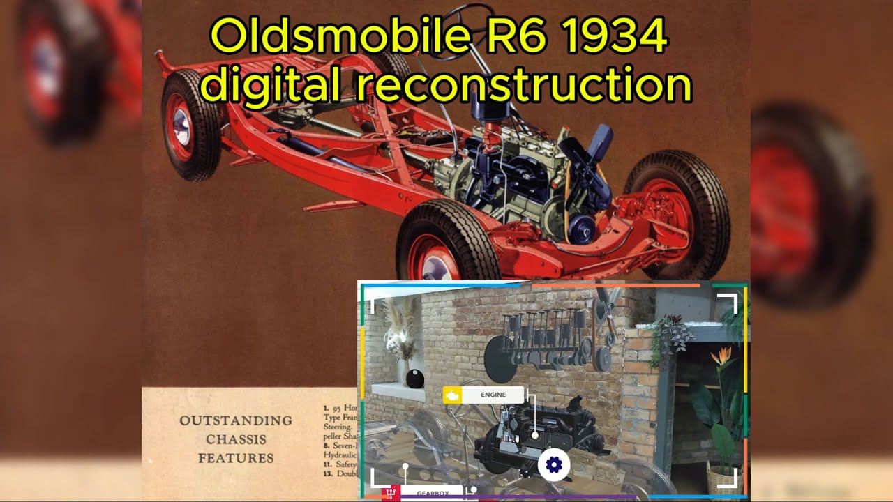 1934 Oldsmobile R6 F-Series Chassis digital reconstruction with 3D & AR Technology