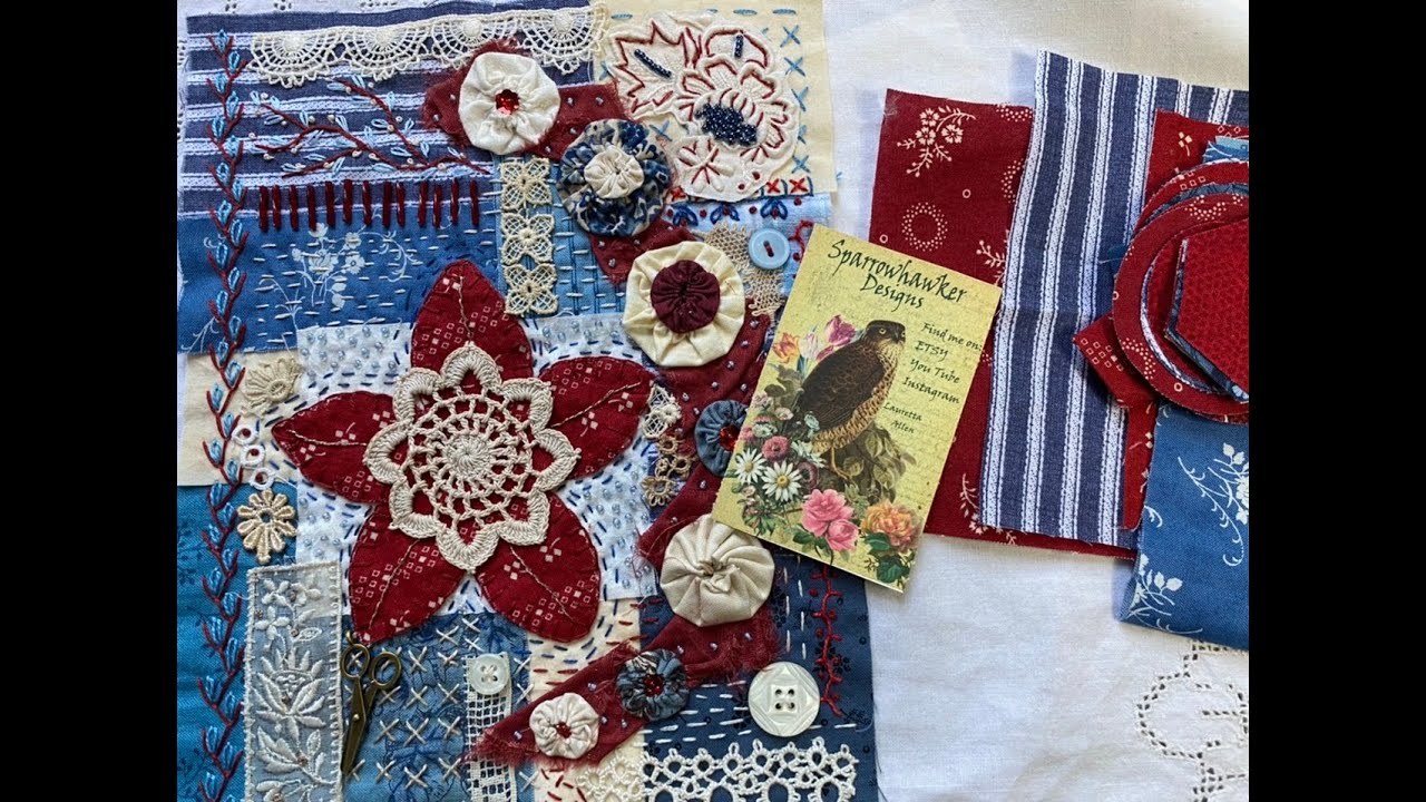 #slowstitchcollab7 my first block from Lauretta Allen Sparrowhawker designs