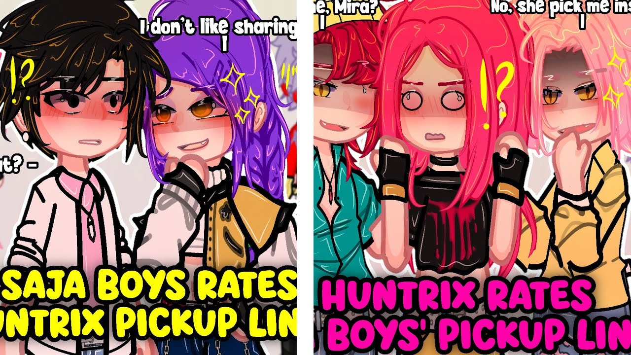 SAJA BOYS & HUNTRIX Rates Pickup Lines! || KPOP Demon Hunters || SKIT || Part 2/2 || Ships || Gacha