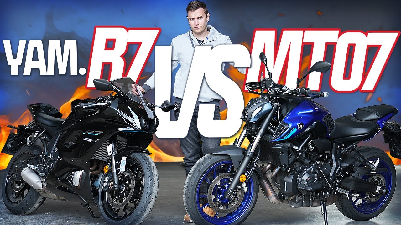 YAMAHA MT07 VS YAMAHA R7 2023 MOTORRAD VERGLEICH
