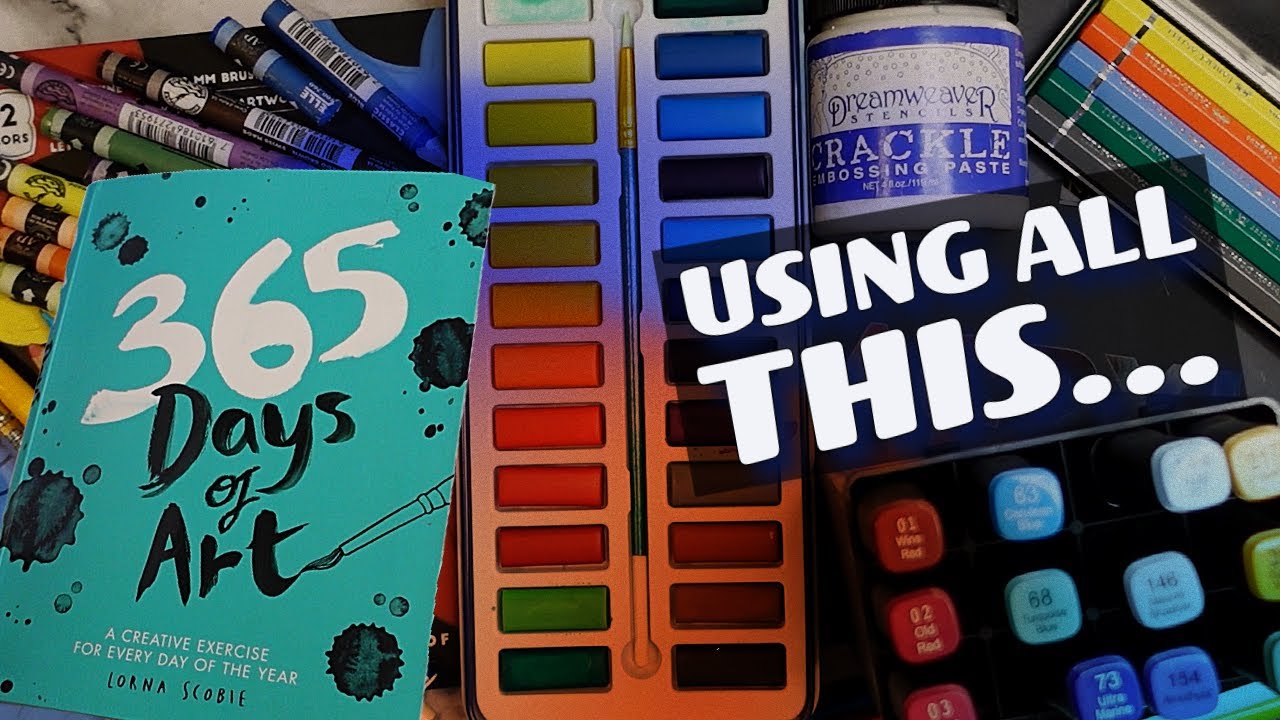 Art Prompts with different Art Materials - Pages from 365 Days of Art #artwork