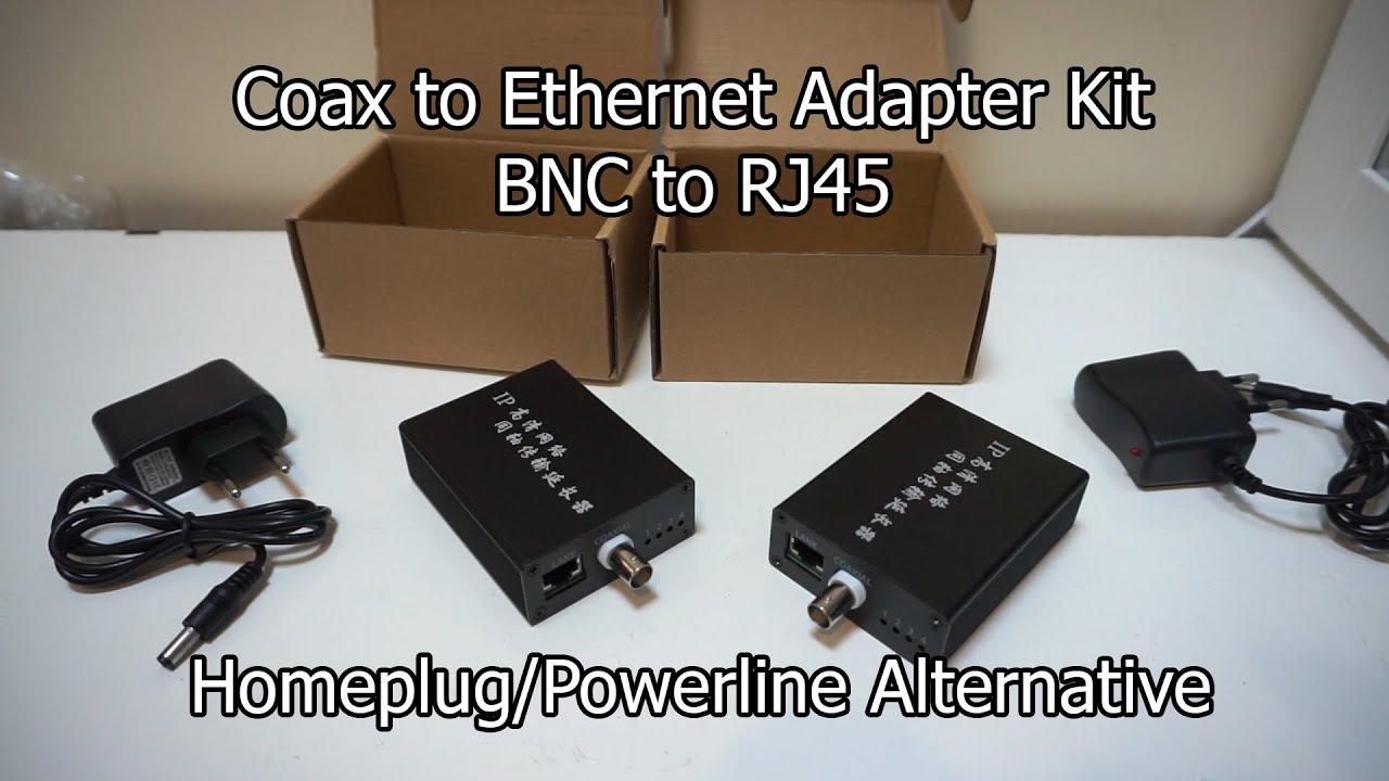 Coax to Ethernet Adapter - BNC to RJ45 - Unboxing, Installation & Test - Homeplug Alternative