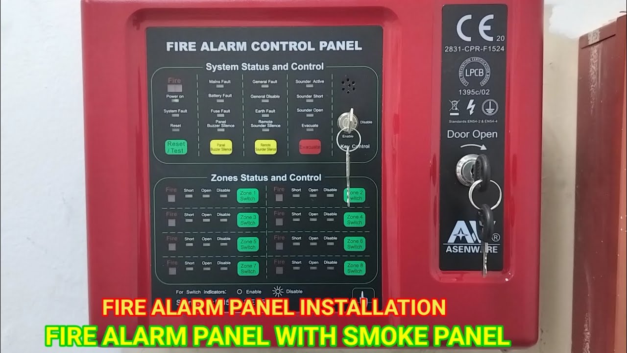 Fire Alarm panel with smoke panel installation