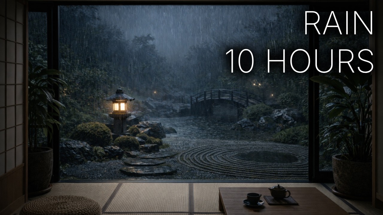 Japanese Garden Rain | 10 Hours • Deep Sleep • Relaxing Sounds