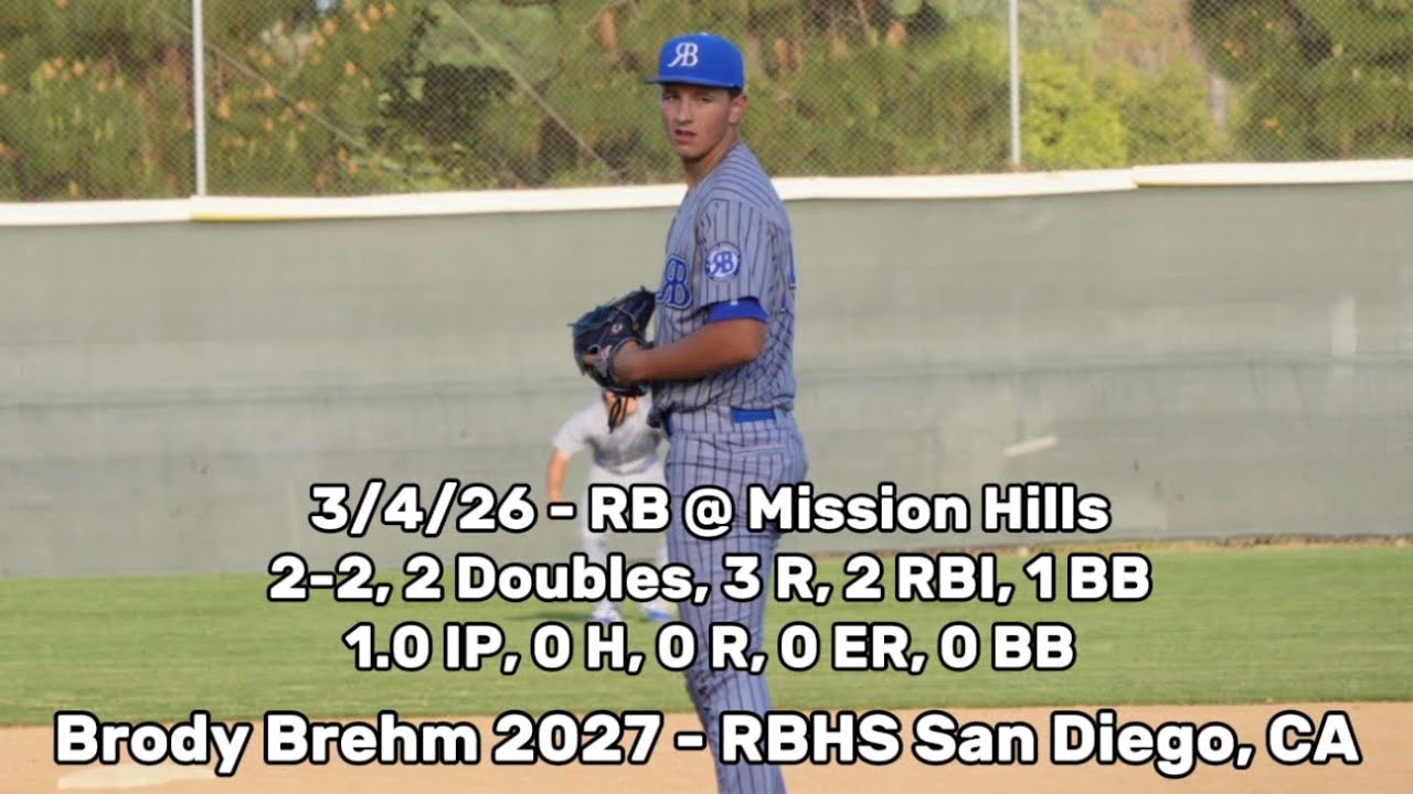 Brody Brehm 2027 (6’5” RHP/1B/OF/LHH San Diego, CA) - 3/4/26 @ Mission Hills