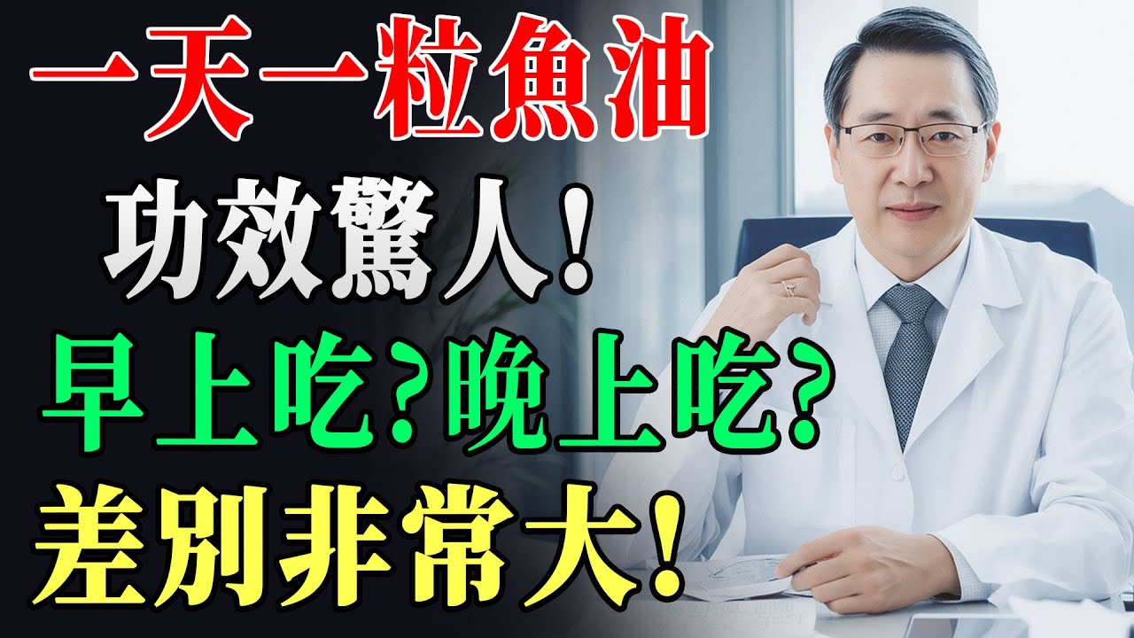 警告！魚油千萬別亂吃！早上吃還是晚上吃？40年老醫生：吃錯時間等於「白吃」，一年浪費幾千塊！