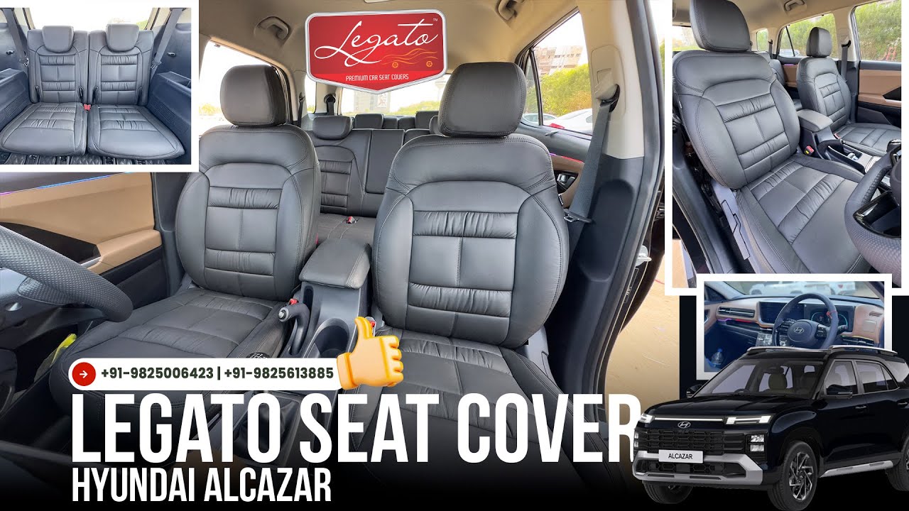 Hyundai Alcazar Gets a Bold Interior Upgrade with Legato Seat Covers! 🔥🖤