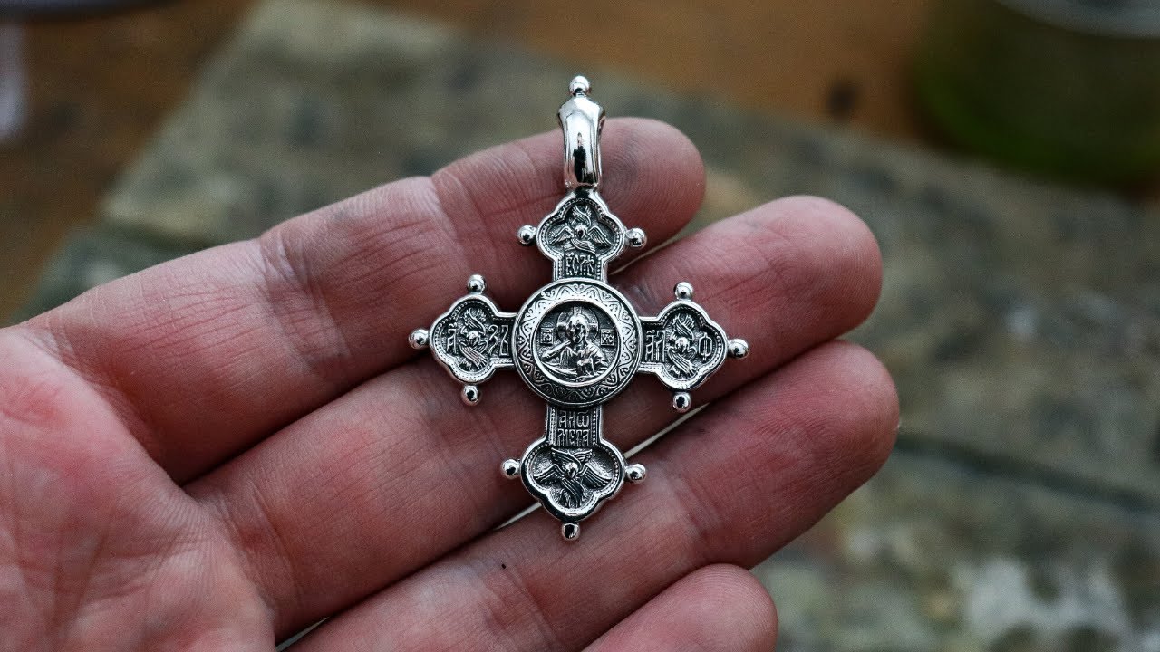 Sterling Silver Cross, Silver Cross, Greek-Russian Orthodox Cross Pendant