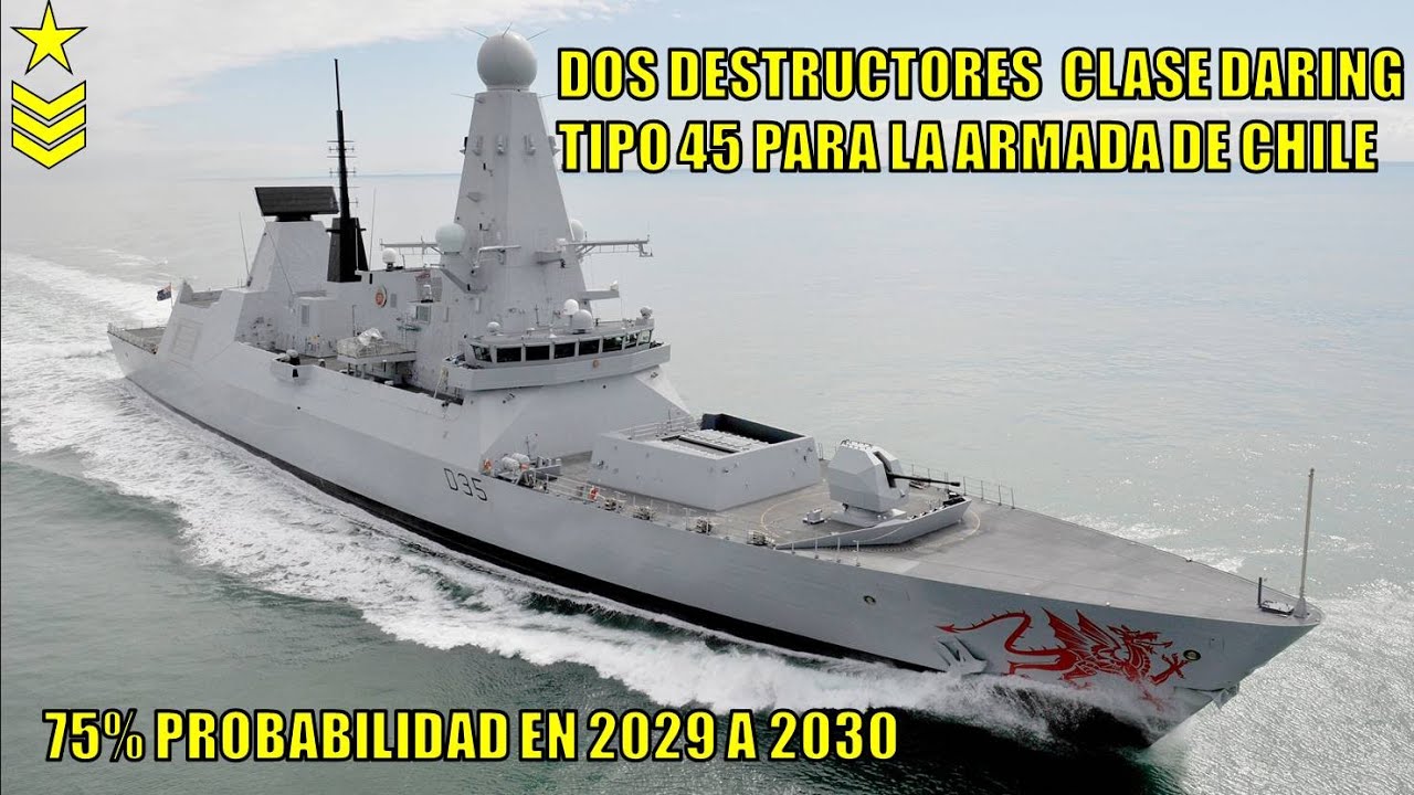 🔵T1E070 Dos Destructores tipo 45 clase Daring para la Armada podrían llegar en 2030 #tipo45 #armada 
