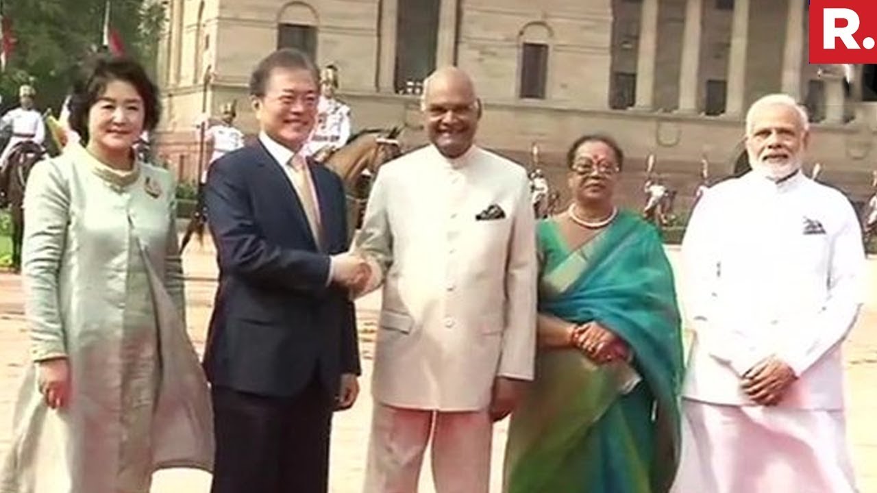 South Korea President Gets Ceremonial Welcome At Rashtrapati Bhawan