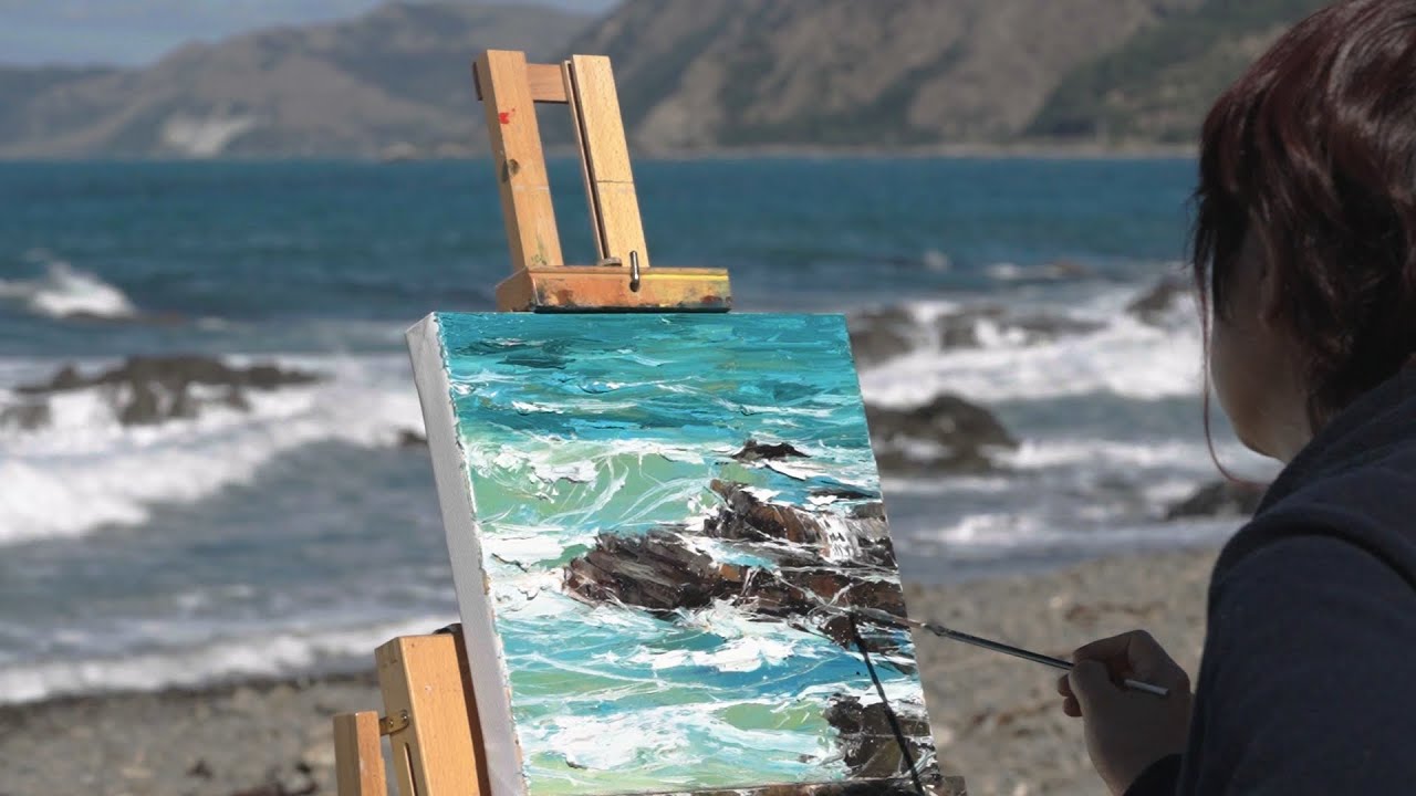 Plein Air Painting with Min kim at Raramai marine reserve Kaikoura